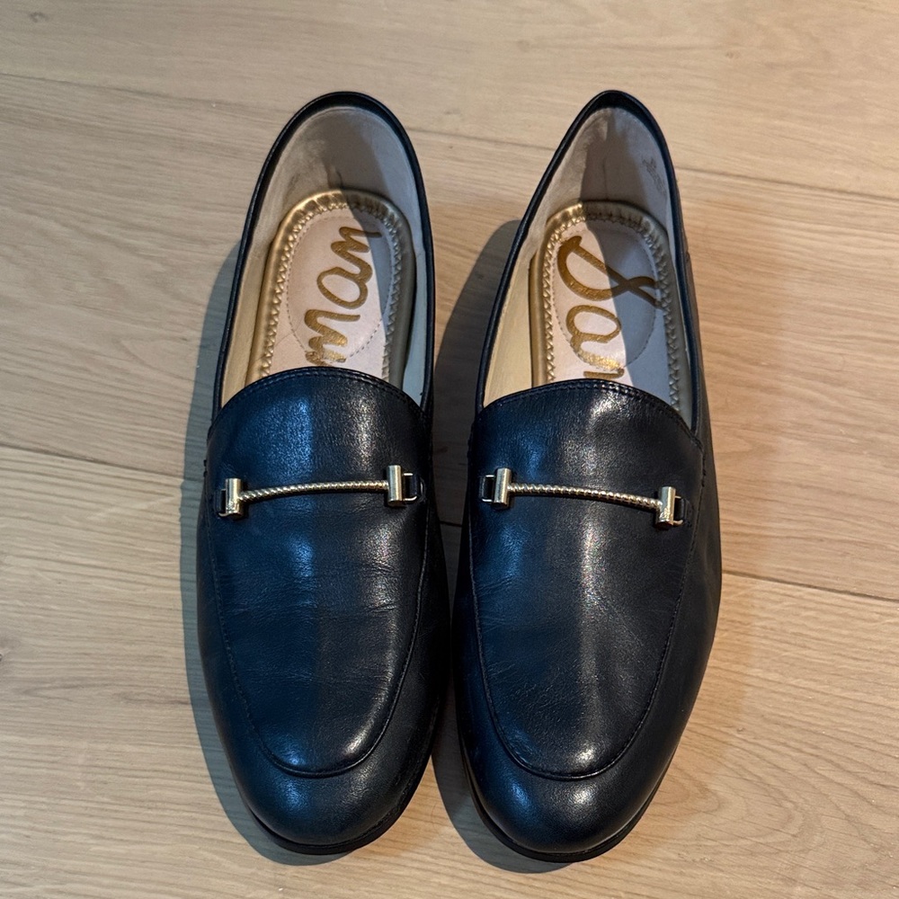 Sam Edelman Black Leather Slip-On Loafers